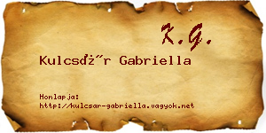 Kulcsár Gabriella névjegykártya